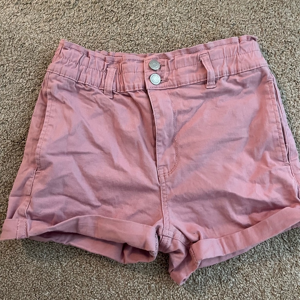 High waisted pink Charlotte Russe jean shorts
